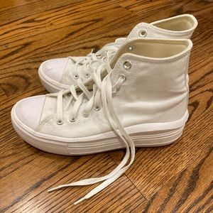 high top white converse in size 8!!